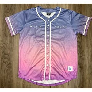 Dabin Wild Youth Blue & Pink Gradient Baseball Jersey EDM Size L Music Artist